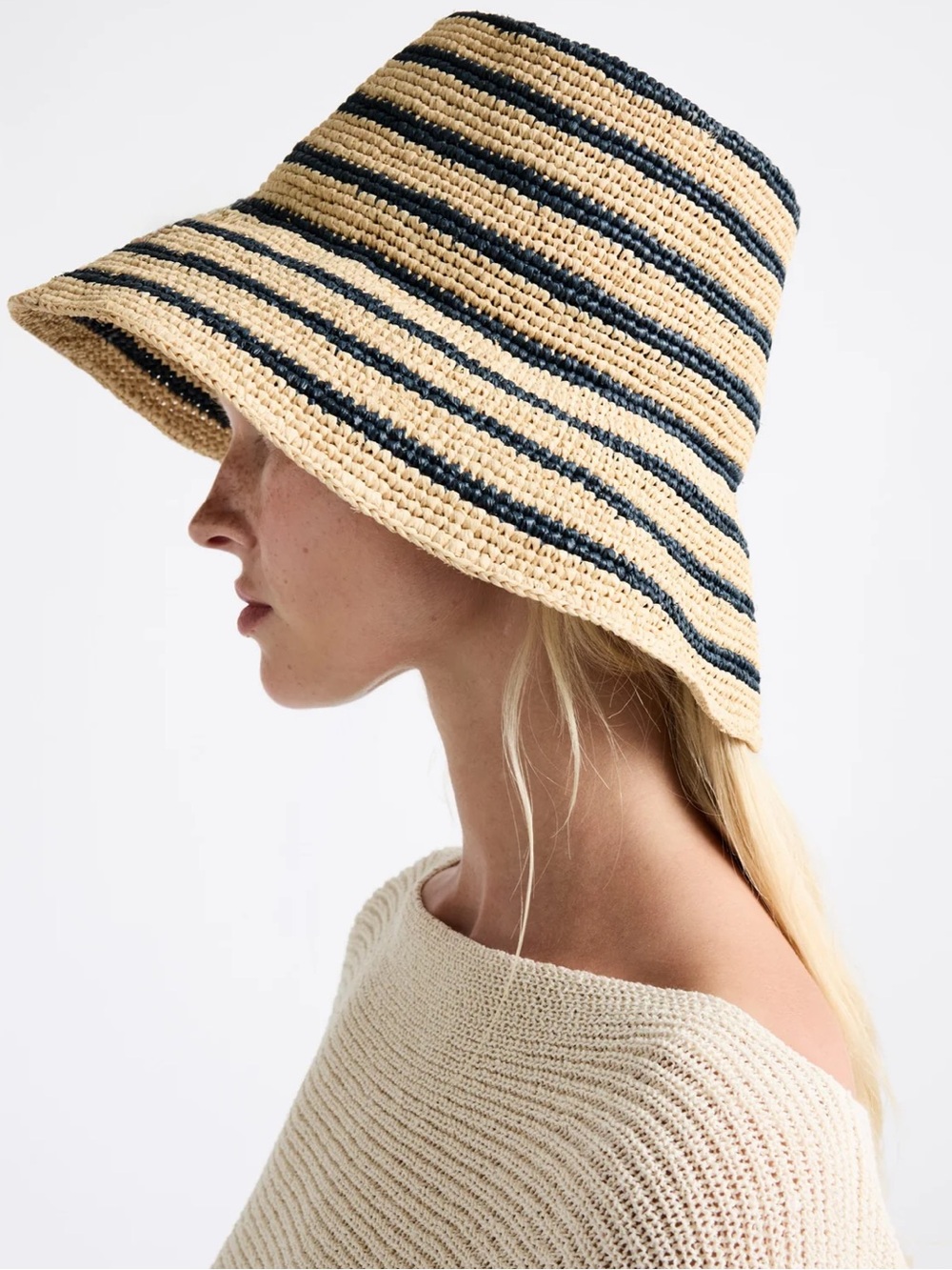 Janessa Leon Felix Bucket Hat Striped Harbor